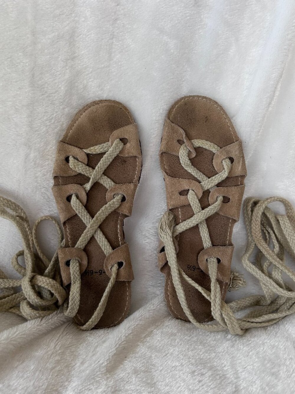 Vintage Lace Up Gladiator Sandals Womens 6‎ Leather Costume Theater